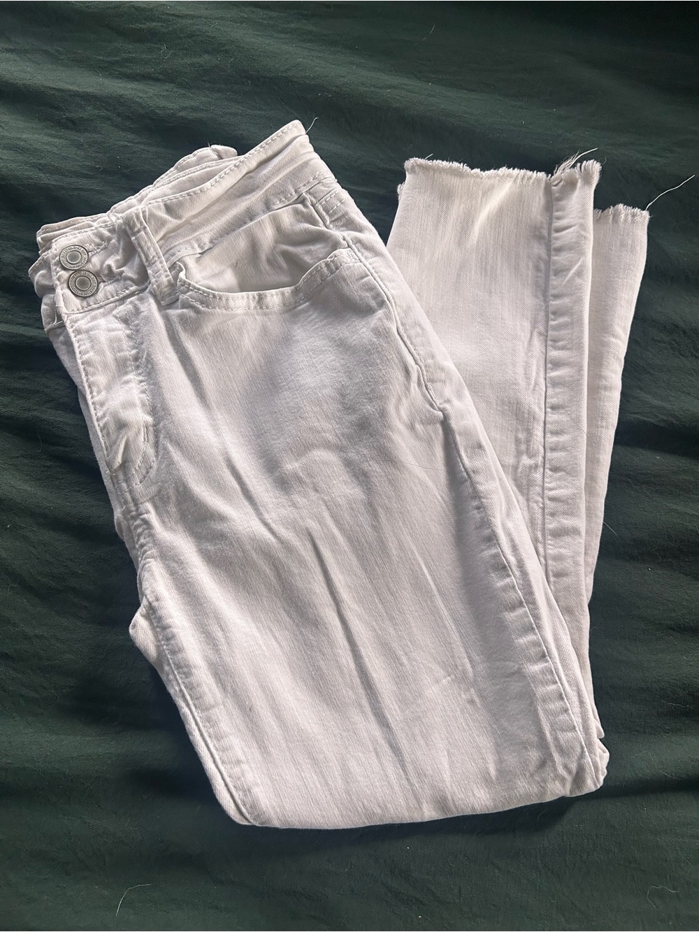 SO White Women's Skinny Jeans with Raw Frayed Hem